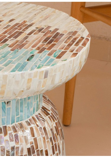 The Mia Sedef Tabure Yan Sehpa 38x40 Cm Tlc0103 Çok Renkli