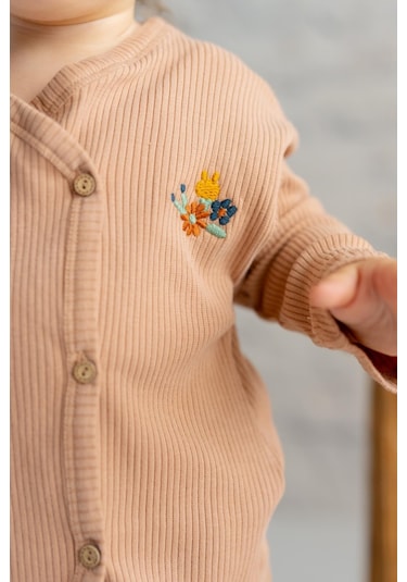 Zeyland Kız Bebek Nakışlı Kaşkorse Bluz Ve Pantolon Takım-Kıremıt Kiremit