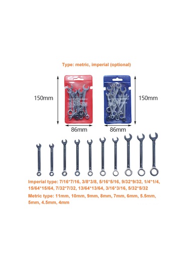 10 Parça Mini Anahtar Seti Patlamaya Dayanıklı Cep Anahtarı El Aleti Britanya Metrik Tip Seçenekli