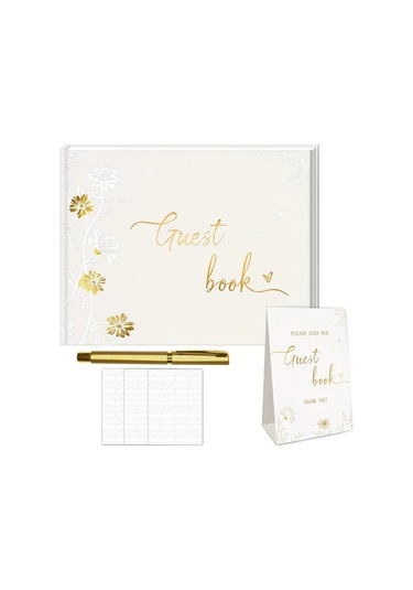 Willowhaven Butterfly Desenli Lüks Misafir Defteri - Altın Yaldız Kapak Ve Sayfalar Diğer