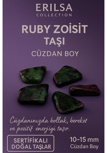 Sertifikalı Ruby Yakutlu Zoisit Taşı Kütle 10-15 Mm Bereket Tut