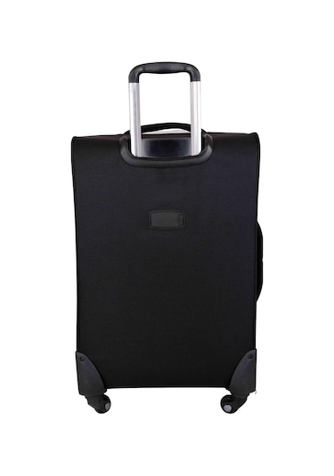 Bagacar Ultra Hafif Körüklü Kumaş Büyük Boy Valiz Siyah