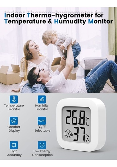 Zyzqstore Mini Termometre, Yüksek Doğruluklu Sıcaklık Ve Nem Ölçer, 1 Adet 1 Adet