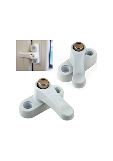 Pvc Kap Pencere Çocuk Emniyet Güvenlik Kilidi Düğmeli Metal-beyaz