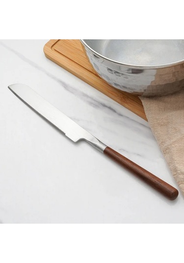 Sones 304 Paslanmaz Çelik Ceviz Saplı Pişirme Aletleri Ev Restoran Mutfak Aletleri, Stil: Pasta Bıçağı