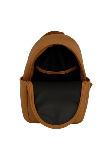 Yuga Suni Deri Dört Gözlü Sırt Çantası Taba Taba