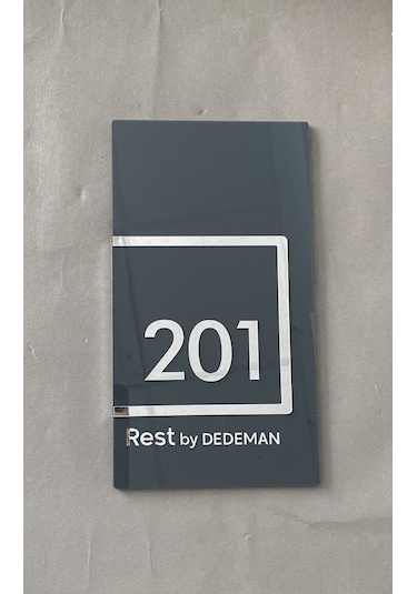 Parlak Antrasit Serisi Özelleştirilebilir Kapı Numarası