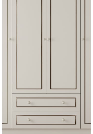 Grey Country 4 Kapak 2 Çekmeceli Gardırop Beyaz