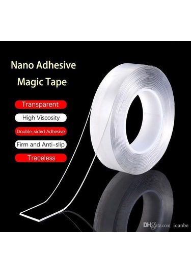 3metre Çift Taraflı Şeffaf Silikon Bant Yapıştırıcı İz Bırakmaz N11.148