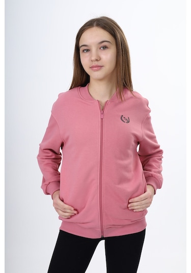 Toontoy Kız Çocuk Kolej Yaka Fermuarlı Cepli Düşük Omuz Baskılı Örme Hırka - 2 İplik Şardonlu Gül Kurusu Toontoy Kız Çocuk Kolej Yaka Fermuarlı Cepli Düşük Omuz Baskılı Örme Hırka - 2 İplik Şardonlu Gül Kurusu