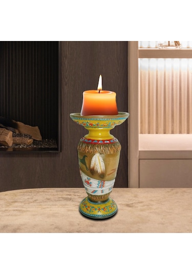 Suntek Antik Sütun Mumluk Masaüstü Çalışma Odası Oturma 8x8x15 Cm