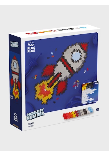 Plus - Plus Minecraft Temalı Puzzle By Number Rocket - Numaralı Roket Puzzle Lego Yapı Oyuncağı 3930