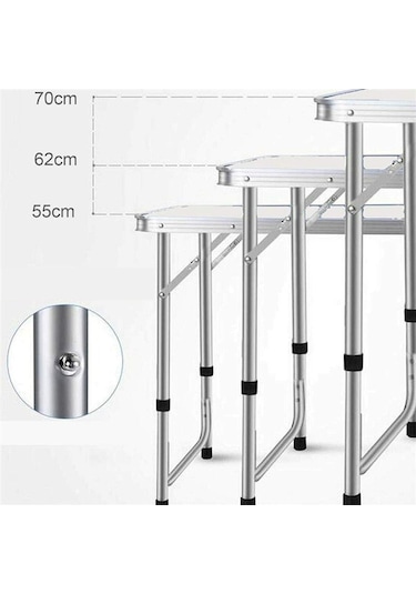 Funky Chairs Taburesiz Katlanabilir Piknik Masası - Gri