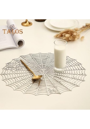 Altın Cadılar Bayramı Masa Yer Mat Yaratıcı Plastik Örümcek Web Yer Mat Su Geçirmez Yağ Yalıtım Kase Mat Amerikan Servis 56993601 Altın
