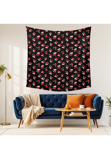 Noel Desenli 59x59 İnç Kare Duvar Halısı, Oturma Odası, Yatak Odası Ve Genç Odası İçin-a157