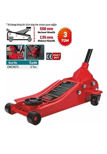 Cmc 3 Ton Hidrolik Arabalı Garaj Kriko Düşük Şase Cmc8573