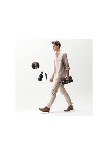 Lenyes Lb551 Voyagers Serisi 1200d Polyester Kumaş Bilek Askı Kayışlı Mobil Aksesuar El Çantası Siyah