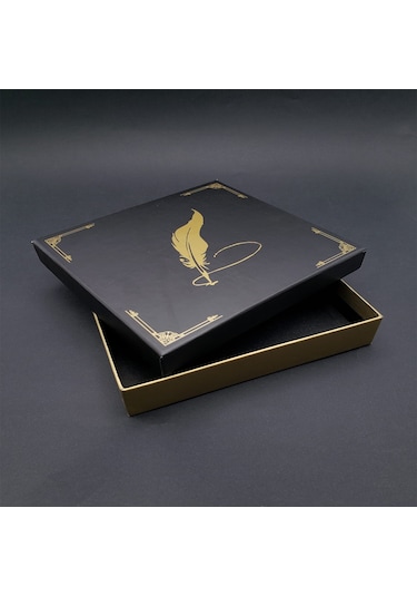 Büro Ev Ofis Hediyesi İçin Tekli Tüylü Kalem Motifli Prestij Kutu