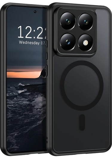 Motion003 Xiaomi 14t Pro Siyah Manyetik Koruyucu Kılıf Mi 14t Pro Armor Funda Şeffaf Mat Darbeye Dayanıklı