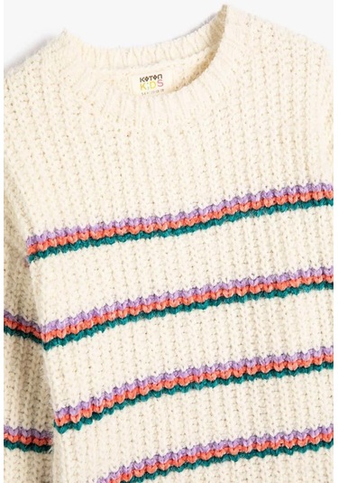 Koton Kız Çocuk Örme Kazak Uzun Kollu Yuvarlak Yaka Fitilli 001