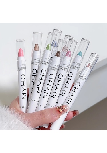 Dumanlı Mat Siyah Göz Farı Yalan İpekböceği Fosforlu Kalem Kore Gözler Makyaj 05 Mint Green 01