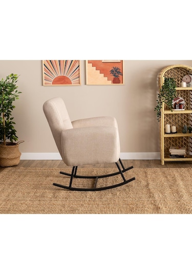 Pafu Kono Tv / Dinlenme / Baba / Emzirme Koltuğu Sallanan Sandalye - Keten Krem