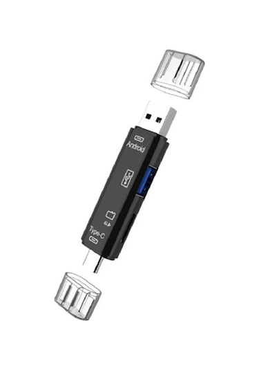 Ancheyn 5068 Otg 3 İn 1 Type-C/ Micro USB /TF Dönüştürücü Kart Okuyucu