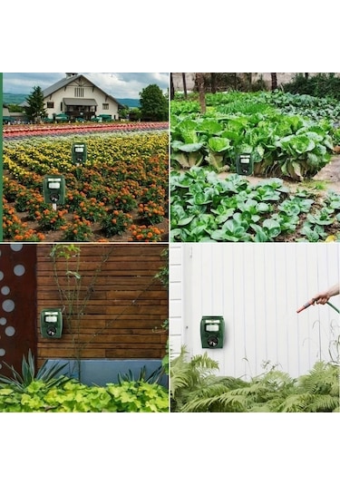 Willowhaven 2023 Güneş Enerjili Ultrasonik Hayvan Kovucu, Hareket Sensörlü Led Fener - Ip66 Su Geçirmez