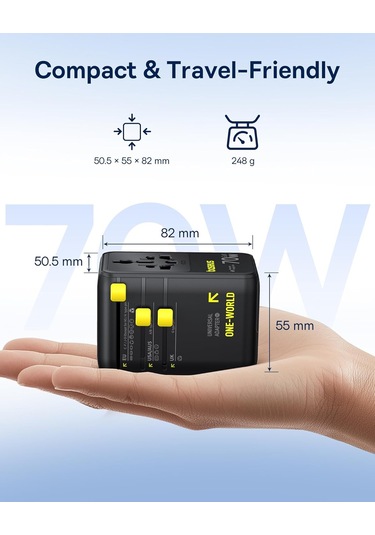 Baseus Enercore 70w Seyahat Adaptörü