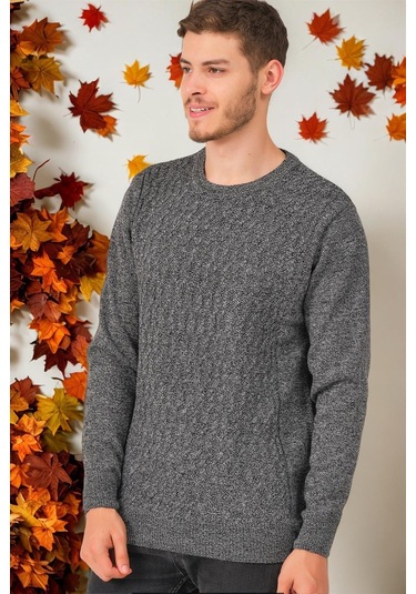 V0214 Dewberry Erkek Kazak-düz Füme Düz Füme