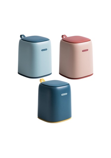 Sones Masaüstü Çöp Kutusu Ofis Elbise Makyaj Masası Oturma Odası Ev Mini Saklama Kutusu Koyu Mavi