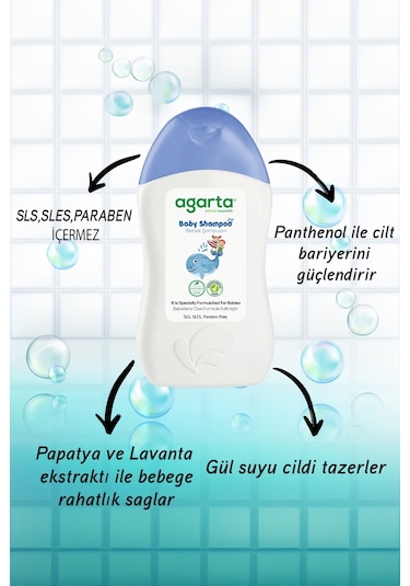 Agarta Bebek ve Erkek Çocuklarına Özel Doğal Bakım Şampuanı 400 ML