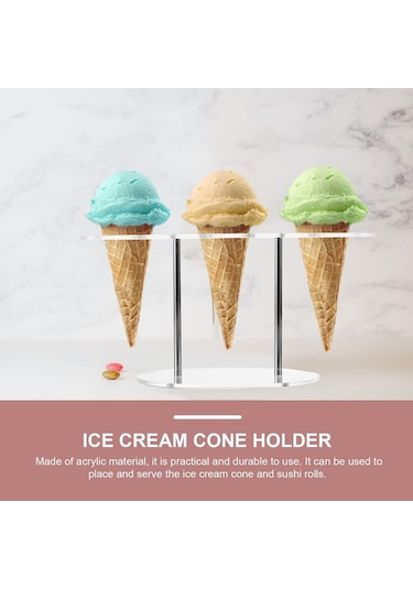 Cbtx Yx035 Akrilik Dondurma Külahı Rafı Dondurma Standı Şeffaf