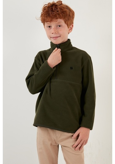 Lela Yumuşak Dokulu Fermuarlı Dik Yaka Şardonlu Kışlık Unisex Çocuk Polar 5905002 Haki Lela Yumuşak Dokulu Fermuarlı Dik Yaka Şardonlu Kışlık Unisex Çocuk Polar 5905002 Haki