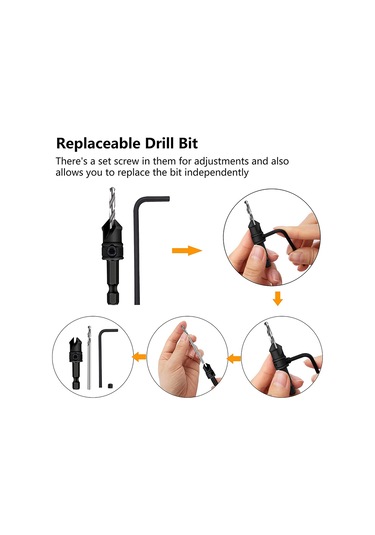 Parça 3/8-inç 82 Pahlı Matkap Ucu, Lavabo Deliği Delme Alet Takımı