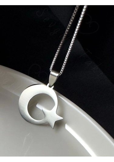 Ay Yıldızlı Çelik Zincir Kolye Ata Koleksiyonu Silver