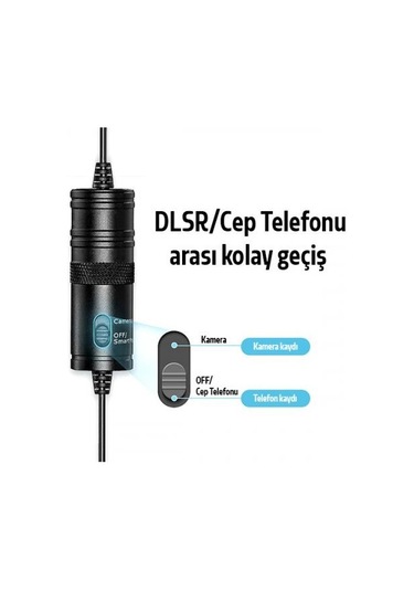 Polham 6 Metre 3.5mm Telefon Ve Kamera İçin Yaka Mikrofonu, Canlı Yayın, Profesyonel Muhabir Mikrofonu