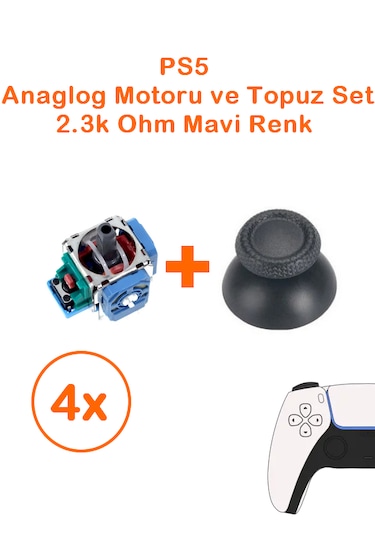 4 Adet Ps5 Analog Motoru Ve Başlık Topuz Set