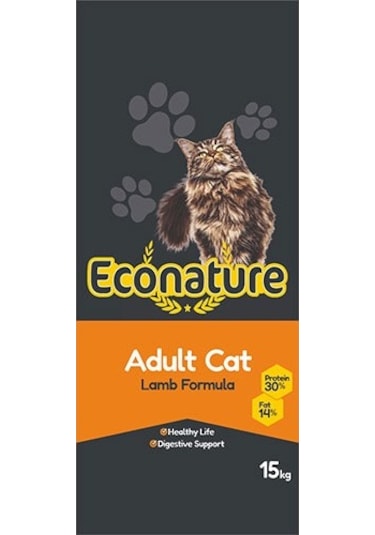 Econature Kuzu Etli Kuru Yetişkin Kedi Maması 15 KG