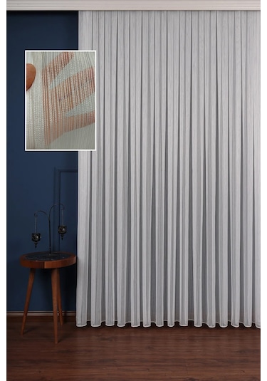 Arben Beymen Eteği Kurşunlu Modern Tül Perde / Ölçünüze Özel Dikim