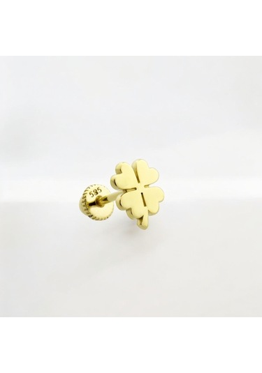 Glorria Altın Yonca Helix Piercing Altın