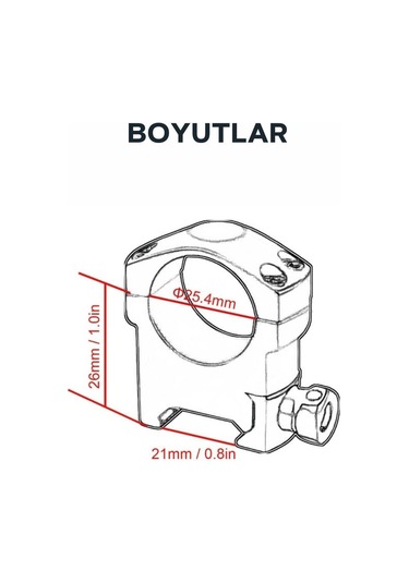 Vector Optics Tactical 25.4mm Medium Mark Weaver Dürbün Montaj Halkası Sctm-37 Siyah