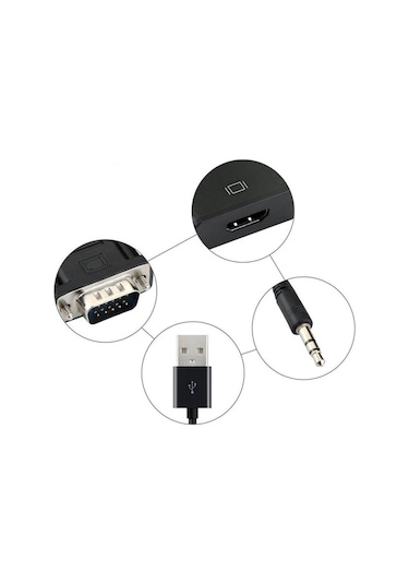 Vga To Hdmı Kablo Dönüştürücü Converter Görüntü Ve Ses Çevirici (503944470)