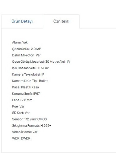 Ttec Ipbp-2330m 2mp İp Kamera