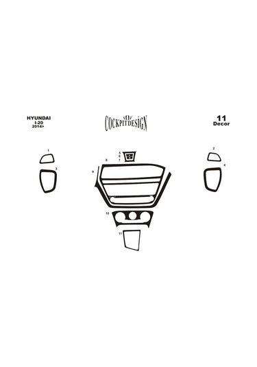 Hyundai İ 20 Piano Black Kaplama 1 Parça 2014 - Seçenekler