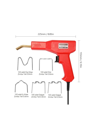 Plastik Zımba Teli Kaynak Makinası 50W/220V+500 Adet Tel