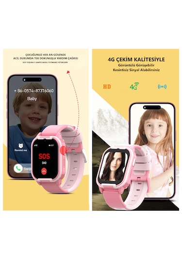 Wonlex CT24 Mini Sim Kartlı 4G Video Görüşme Gps Takip Akıllı Saat (İthalatçı Garantili)
