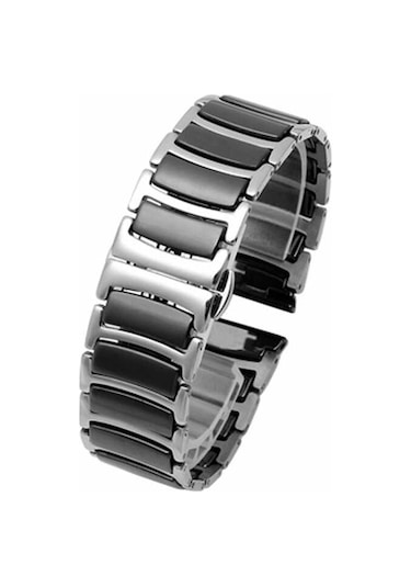 Ardemix Galaxy Uyumlu Watch 42mm 20mm Seramik Metal Kordon-siyah-gümüş