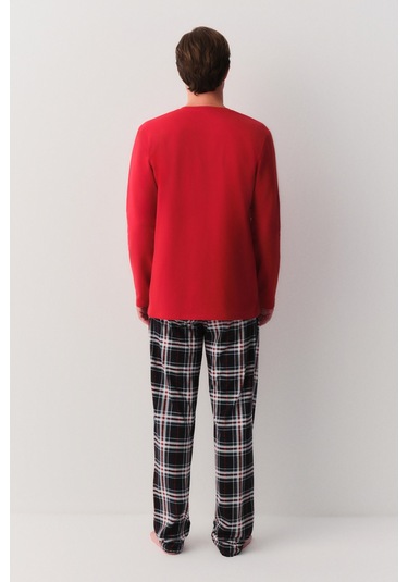 Suwen Robert Erkek Pijama Takımı Sh263066601352 Lacivert Ekose