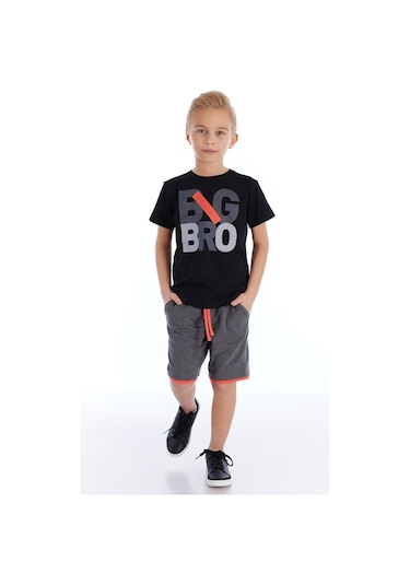 Denokids Mushi Big Bro Erkek Çocuk Şort Takım Çok Renkli